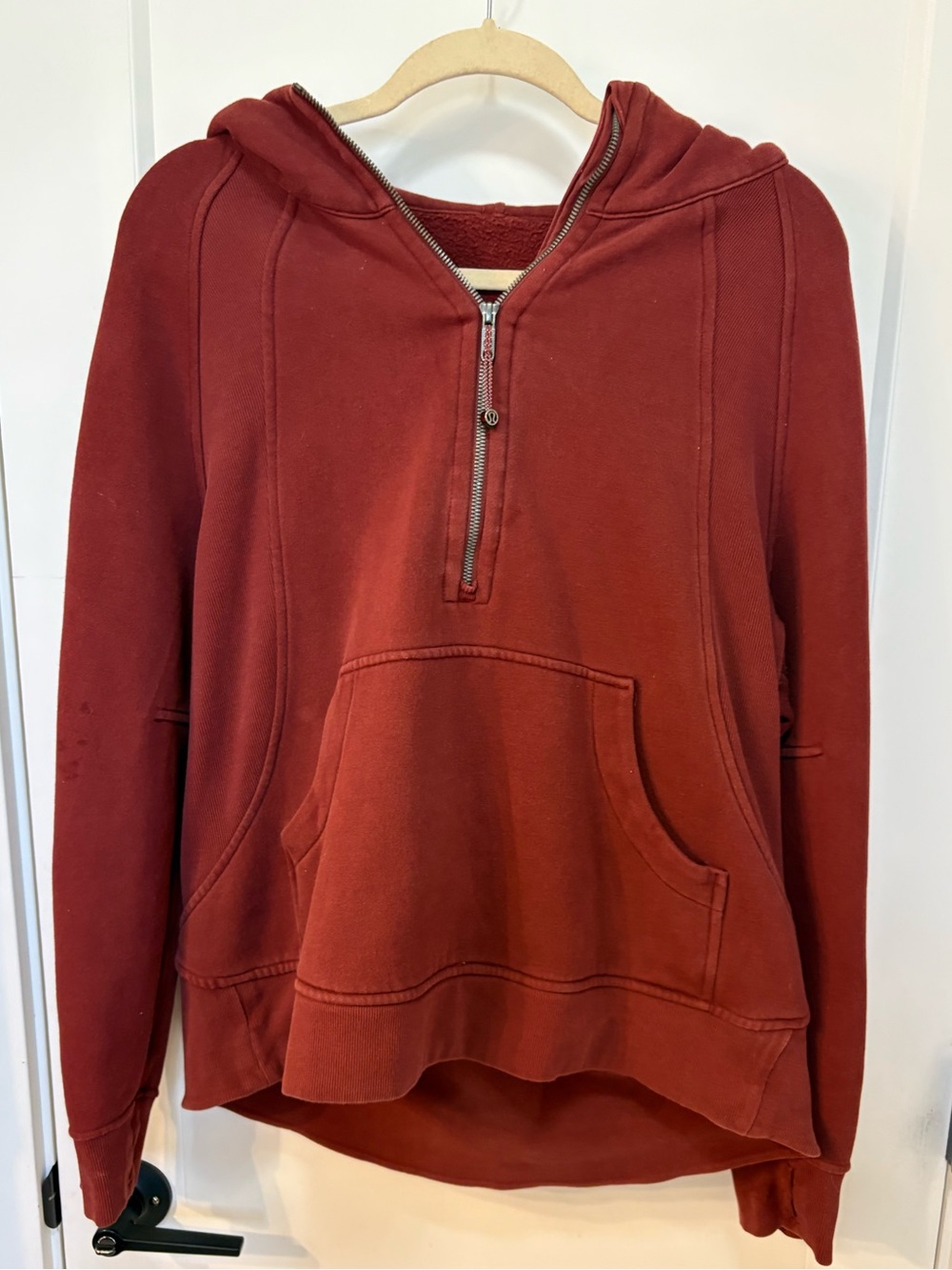 Lululemon Half Zip Hoodie Sweater Rust Red
